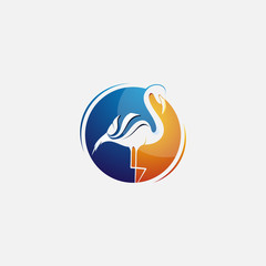 Fototapeta premium Logo design colorfull animal flamingo