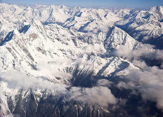 Aerial Himalaya mountain in Tibet