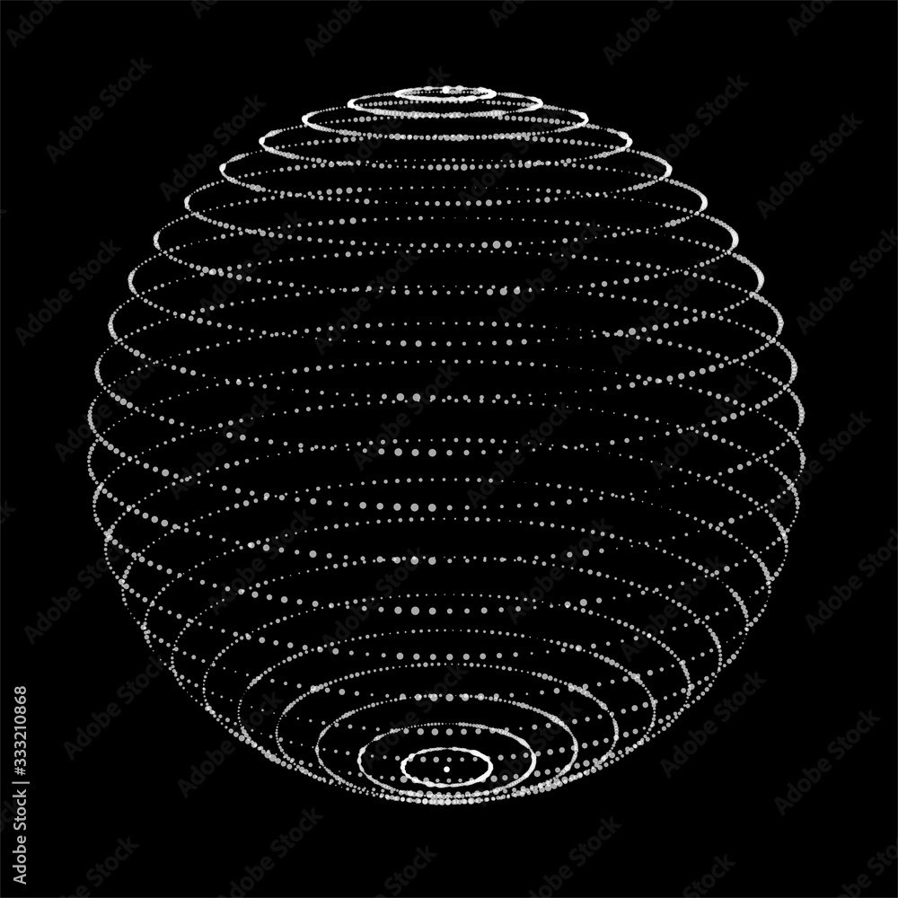 Aufkleber technology vector sphere with connecting dots. digital abstract network structure.