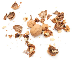 Walnuts isolated on a white background