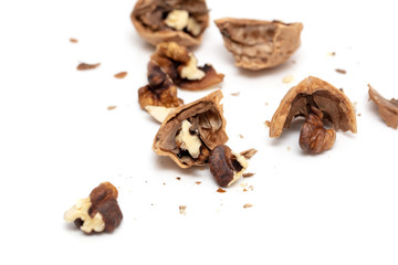 Walnuts isolated on a white background