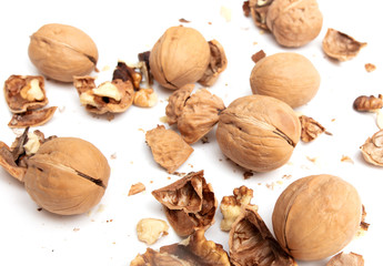 Walnuts isolated on a white background
