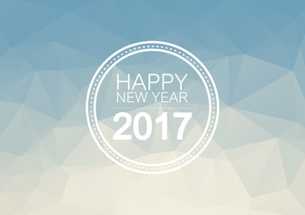 Happy New Year on triangles low poly background