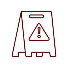 safety floor sign icon, line style