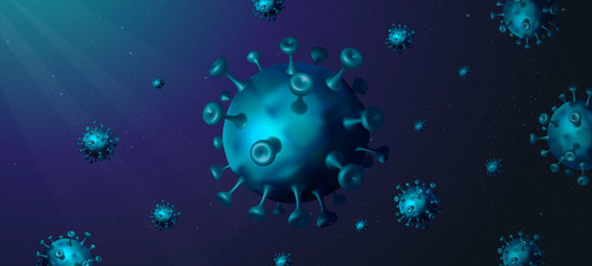 Dangerous Corona Virus Pandemic Flying Spreading, Deadly Microbiology Epidemic Illustration 3D Vector