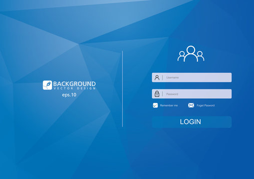 User login page on background Royalty Free Vector Image