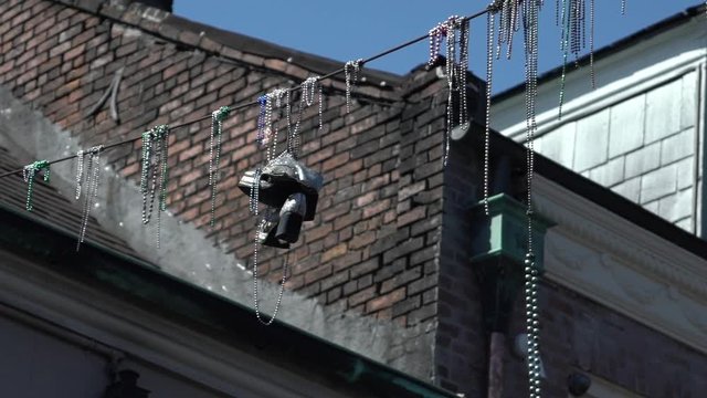 Shoes Hanging On Wire in New Orleans Slow Motion