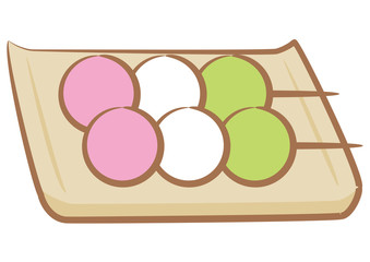 三色団子と角皿のセット