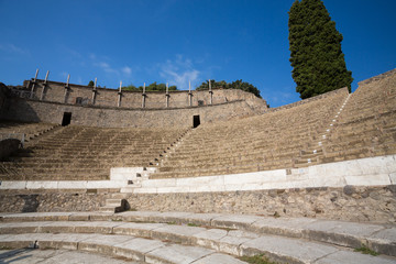 The world famous ruins of the ancient Roman town of Pompeii in Italy