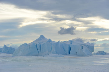 Beautiful view of icebergs in Snow Hill Antarctica