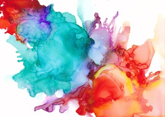 bright colored watercolor abstract hand-drawn background