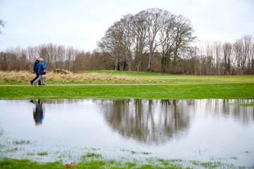 People walking in a park in Dublin, Ireland