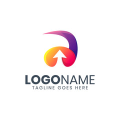 Modern letter a arrow logo design