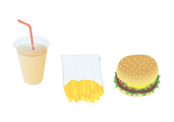 ハンバーガーとポテトのセット