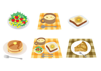 朝ごはんのイラストセット