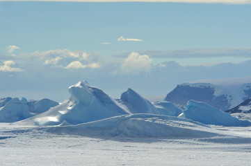 Fototapeta na wymiar Beautiful view of icebergs in Snow Hill Antarctica