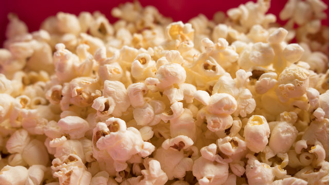 Bowl With Tasty Pop Corn Close Up