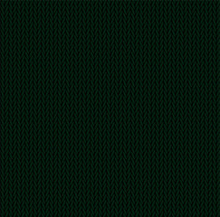 Knit texture green color. Vector seamless pattern fabric. Knitting background flat design.