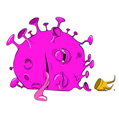 Vector Illustration fight covid-19 corona virus. cure corona virus. don't be afraid of the corona virus concept.