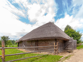 Fototapeta na wymiar Old wooden house in Eastern europe for print