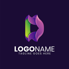 Modern luxury letter D Logo design