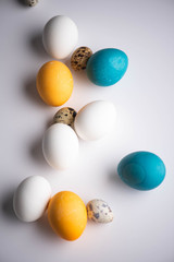 Easter composition on white background