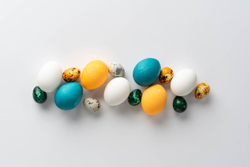 Easter composition on white background