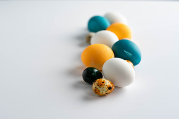 Easter composition on white background