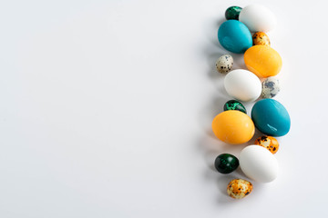 Easter composition on white background