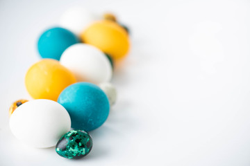 Easter composition on white background