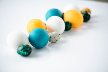 Easter composition on white background