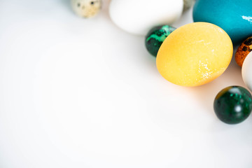 Easter composition on white background