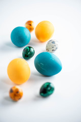 Easter composition on white background