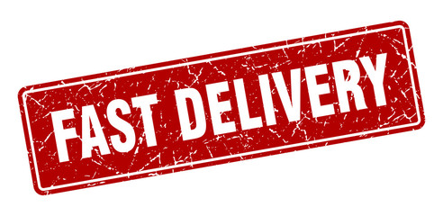 fast delivery stamp. fast delivery vintage red label. Sign
