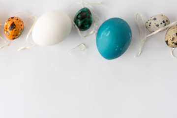 Easter composition on white background