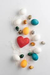 Easter composition on white background