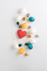Easter composition on white background