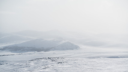 Winter landscape in Dovrefjell National Park