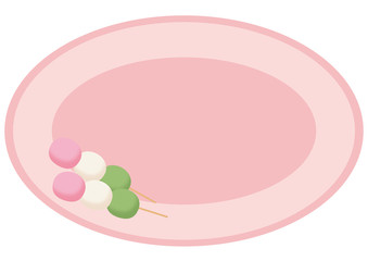 三色団子と丸皿のフレームセット