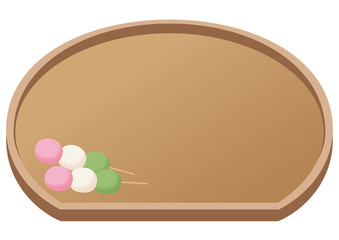 三色団子とお盆のフレームセット