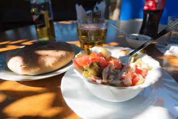 tasty snacks on a white plate