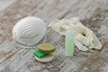 Sanitary elements for protection against infections