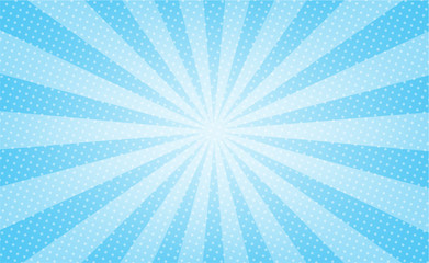 Pop art blue background comic style light and dot used as a component of the work using as a background and wallpaper
