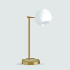 Modern table lamps. Original Sample Model. Vector illustration on a light grey background.