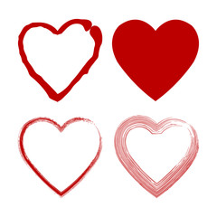 Collection of heart icon vector illustrations, Love set symbol