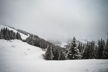 Mountains in Alps near megeve town