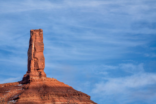 Castleton Tower, iconic rock formation in Castle Valley near Moab