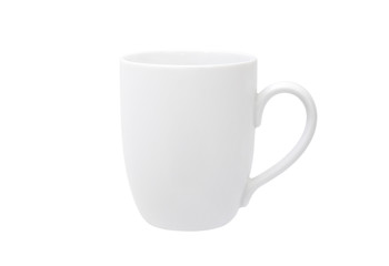 White coffee mug isolated on white with clipping path.