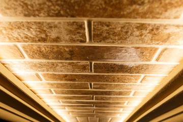 diode illumination of a decorative brick. Modern interior lighting