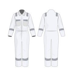 White work overalls with safety band isolated vector on the white background	